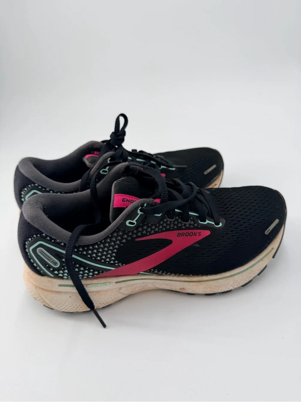 Brooks Black Shoes with Pink & Teal Accent
